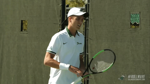 men's tennis wave GIF by GreenWave