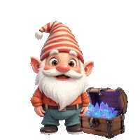 Crystals Cute Gnome Sticker
