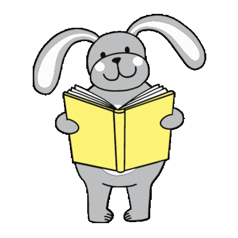 Bunny Read Sticker by Sleepytot