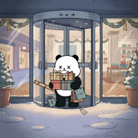 Merry Christmas Snow GIF by Kanpai Pandas