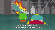 eric cartman fire GIF by South Park 