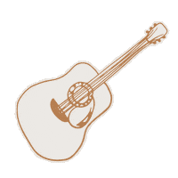 goumikids guitar desert cactus cowskull Sticker