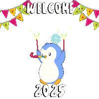 Happy New Year Penguin Sticker by Pudgy Penguins