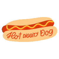 Camping Hot Dog Sticker
