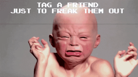 giphygifmaker scary tag friend freak GIF