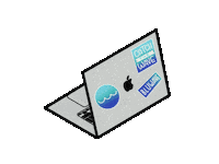 BluWave design work wave apple Sticker