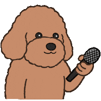 Microphone Poodle Sticker