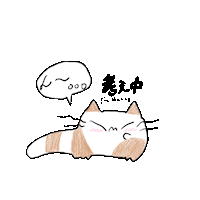 Thinking ねこ Sticker