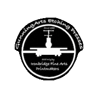 Ironbridgeprintmakers lino etching shropshire reliefprinting Sticker