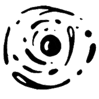 the_suyer black thinking circle move Sticker