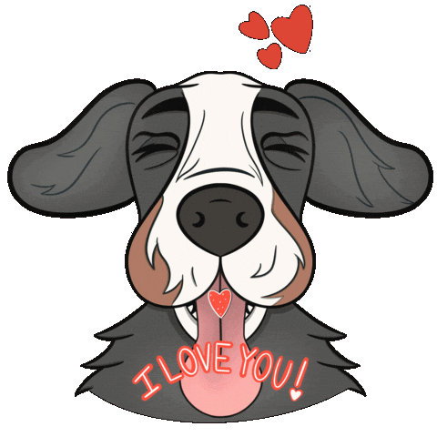 I Love You Cute Dog Sticker