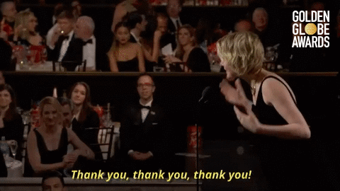 greta gerwig thank you GIF by Golden Globes