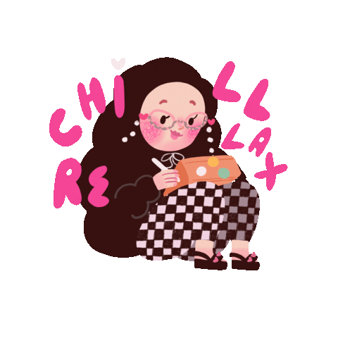 toestus girl chill drawing relax Sticker