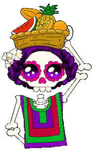 Day Of The Dead Fruit Sticker by La Catrina Bohemia