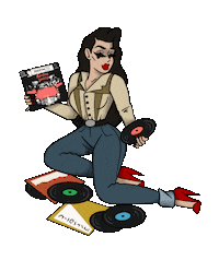 jenniferelderart rock n roll pinup rockabilly pin up Sticker