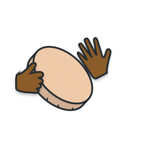 Happy Hand Drum Sticker by pipikwan pêhtâkwan