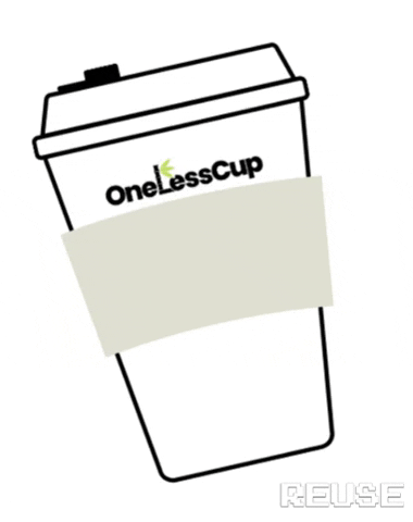 onelesscup giphygifmaker coffee green cup GIF
