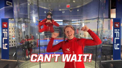 Excited Wind Tunnel GIF by iFLY Indoor Skydiving