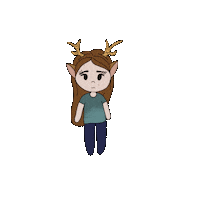 Uneminibiche sad tears deer bichette Sticker