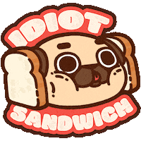 Idiot Squeeze Sticker by Puglie Pug
