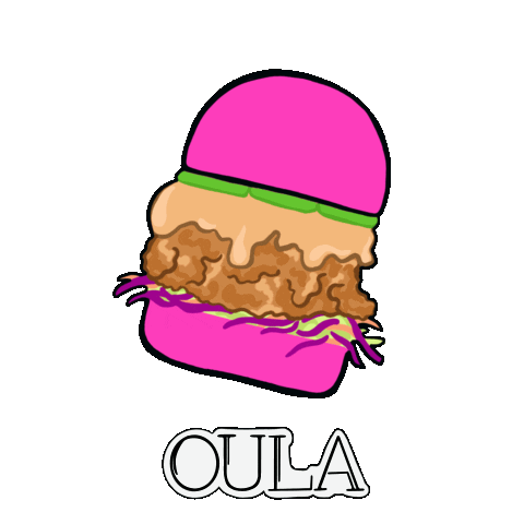 oulacreativecatering slider chicken burger oula pink food Sticker