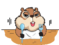 nutchiesid hungry eating squirrel nom nom Sticker