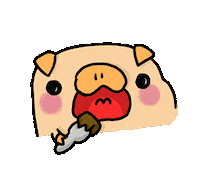 pig eat Sticker by Laurie Lo