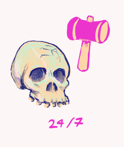 nicolino-gif giphyupload skull anxiety GIF