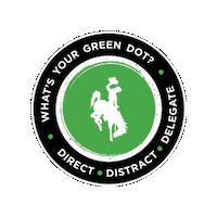 Green Dot Pokes Sticker by Wyoming Residence Life