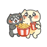 Movie Time Popcorn Sticker