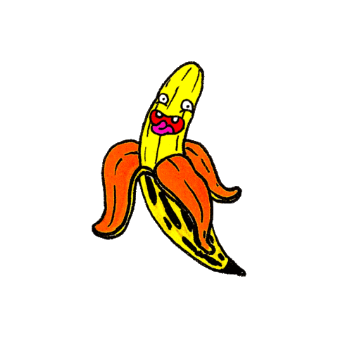 brainfkr giphyupload face tongue banana Sticker