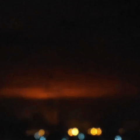 Kyiv Horizon Glows Orange as Fire Reported Near Ukraine Capital