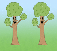 luaart tree trees cheerleaders retro animation GIF