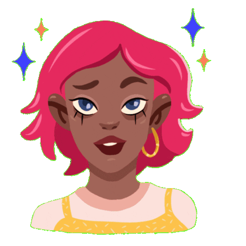 Girl Hair Sticker