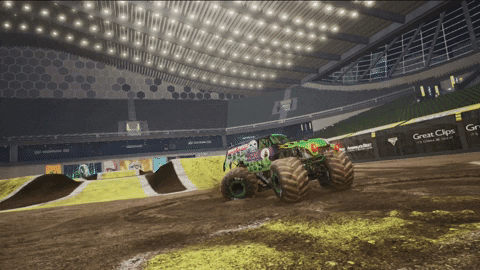 giphyupload videogame monstertruck monsterjam monsterjamsteeltitans GIF