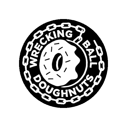 wreckingballdoughnuts dundee wrecking ball doughnuts wreckingballdoughnuts dundee doughnuts Sticker