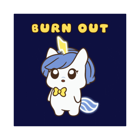 Burn Out Bu Sticker by Brave Unicorn