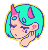 mewillustration anime sad doodle tears Sticker