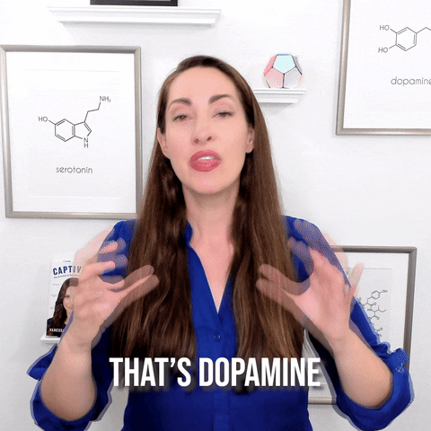 Dopamine gif GIF of a woman saying “That’s dopamine”