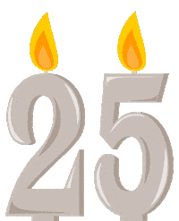 Flickering 25 Years Sticker