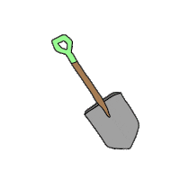 sapitamusic build dirt dig shovel Sticker