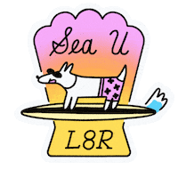 evite dog ocean surfing surfer Sticker