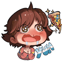 Ewel26 pizza hungry yum candy Sticker
