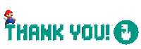 Super Mario Thank You Sticker by Nerdom