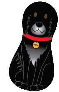 Black Dog Sticker by Lucky Pet Petsitting LLC