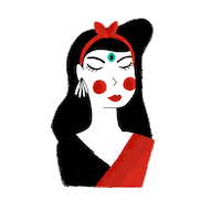 Emilse_ilustra love cat woman eyes Sticker