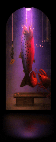 fish gravity GIF by Dino Sato