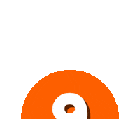 Orange Number Sticker