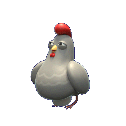 3D Jumping Chicken Sticker by tkkjee