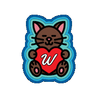 Cat Heart Sticker by Wonderwazek